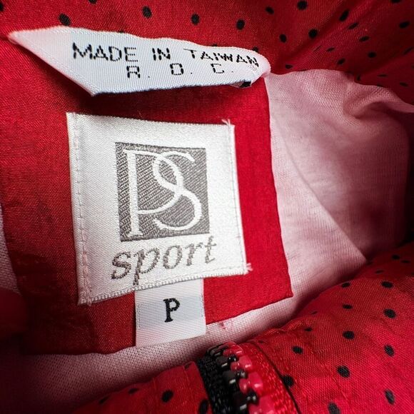 Red & Black wind jacket with polka dots full zip PS S… - Picture 6 of 9